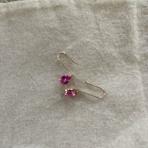 10k Ruby (lab grown) drop earrings